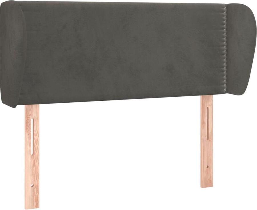 VidaXL Hoofdbord met randen 103x23x78 88 cm fluweel donkergrijs