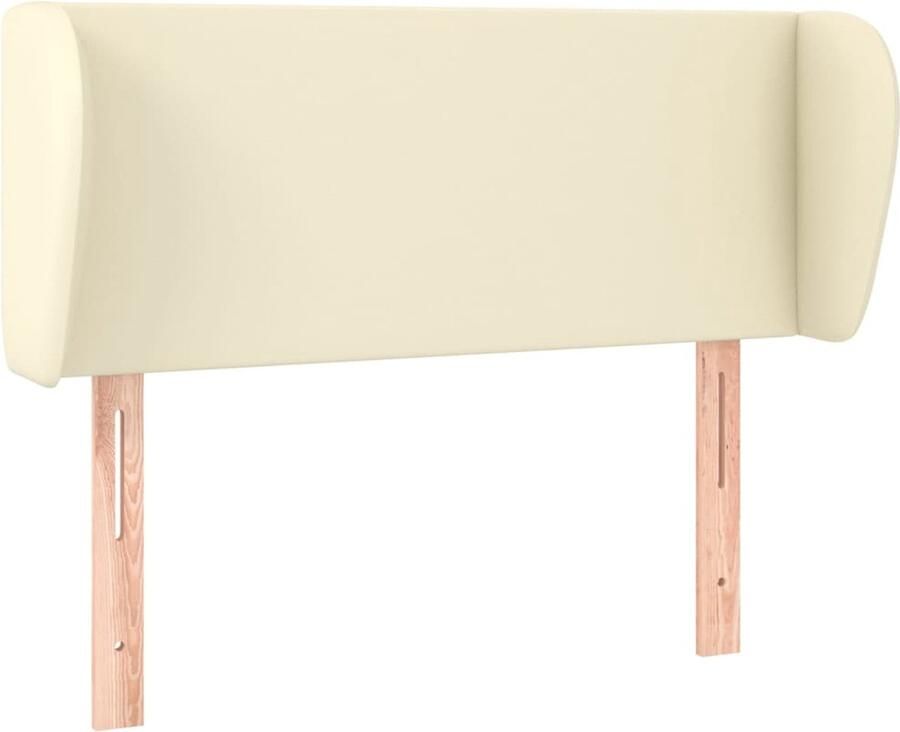 VidaXL Hoofdbord met randen 103x23x78 88 cm kunstleer crÃ¨mekleurig