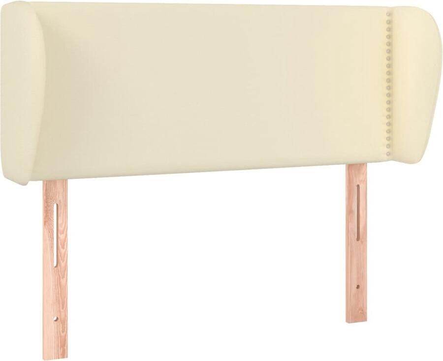 VidaXL Hoofdbord met randen 93x23x78 88 cm kunstleer crÃ¨mekleurig