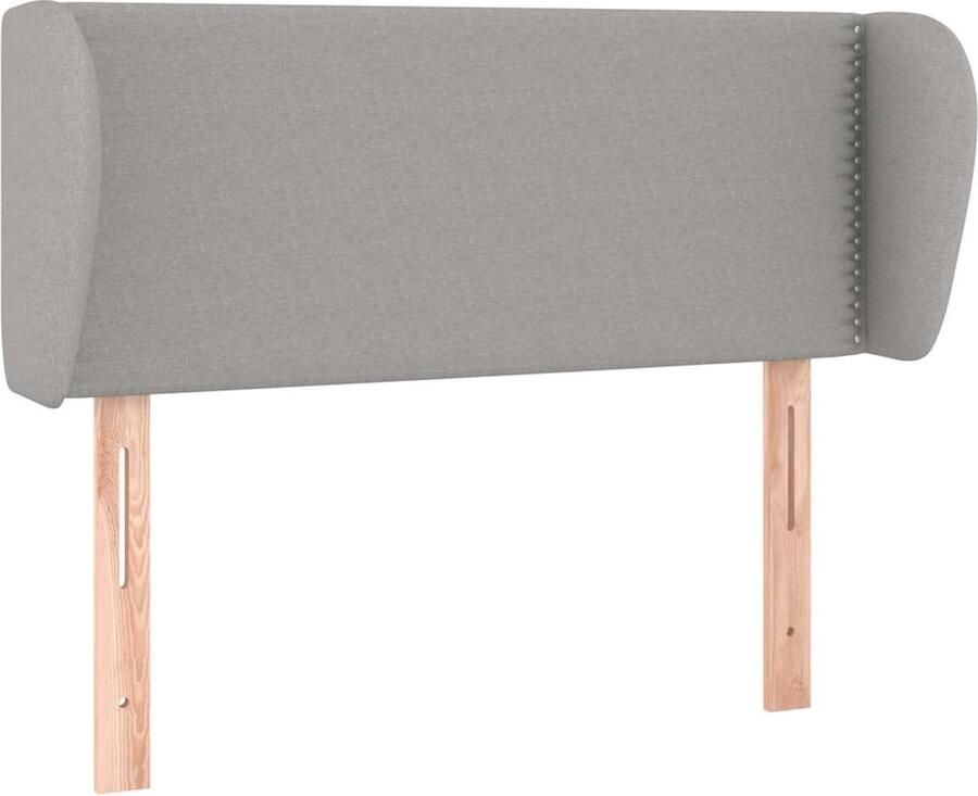 VidaXL Hoofdbord met randen Stof Lichtgrijs Klassieke Hoofdbord Bedhoofd Stoffen Hoofdbord Grijs Hoofdbord Met Oren Leeshoek Creëren Televisiezitcomfort Ergonomisch Hoofdbord Luxe Hoofdbord - Foto 2
