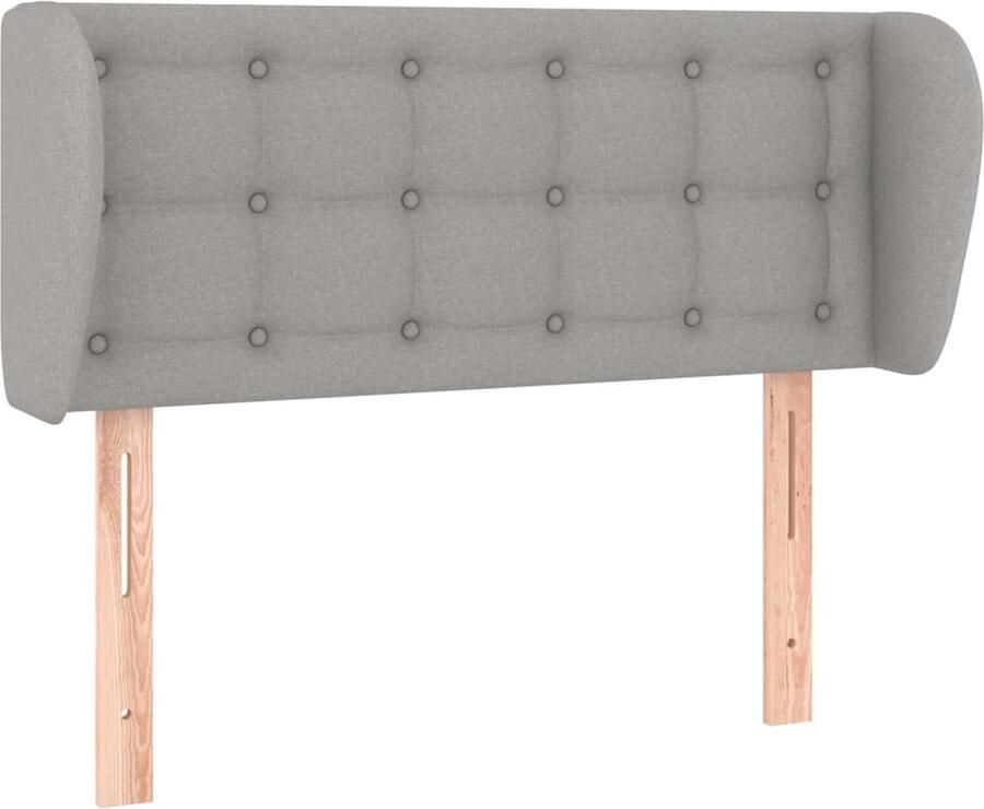 VidaXL Hoofdbord 93x23x78 88 cm Lichtgrijs Stof Hoofd Bord Hoofdeinde Beddecoratie Slaap Accessoires Stoffen Hoofdbord Grijs Hoofdbord Comfortabel Hoofdbord - Foto 2
