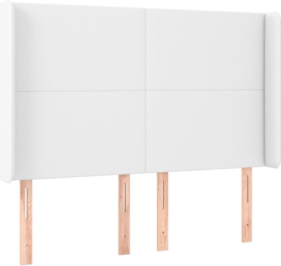 VidaXL Hoofdbord met randen 147x16x118 128 cm kunstleer wit