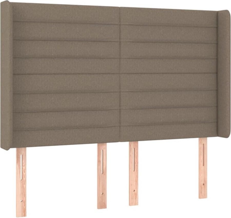 VidaXL Hoofdbord met randen 147x16x118 128 cm stof taupe