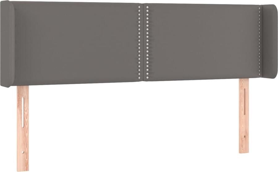 VidaXL Hoofdbord met randen 147x16x78 88 cm kunstleer grijs