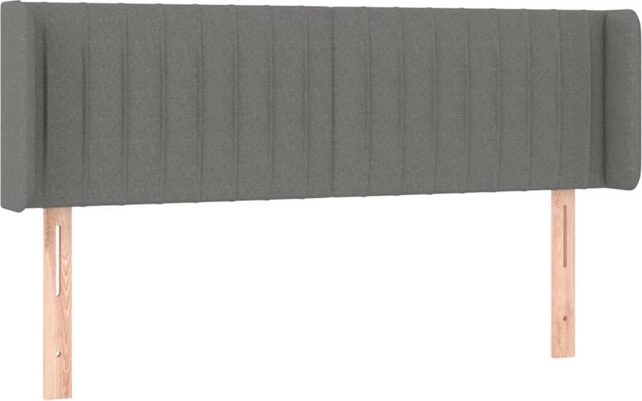 VidaXL Hoofdbord met randen 147x16x78 88 cm stof donkergrijs
