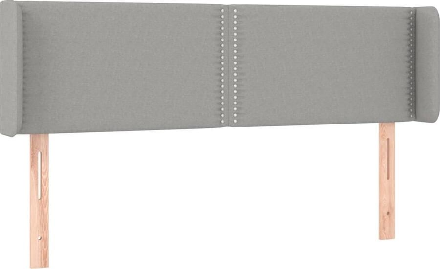 VidaXL Hoofdbord met randen 147x16x78 88 cm stof lichtgrijs