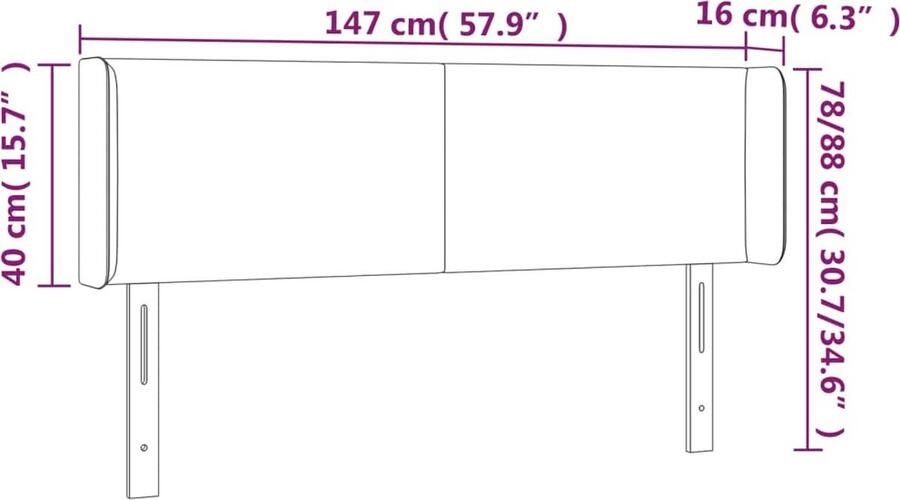 The Living Store Hoofdbord met randen 147x16x78 88 cm fluweel donkergroen Klassieke Hoofdbord Fluweel Hoofdbord Donkere Groene Hoofdbord Adjustable Hoofdbord Ergonomische Hoofdbord