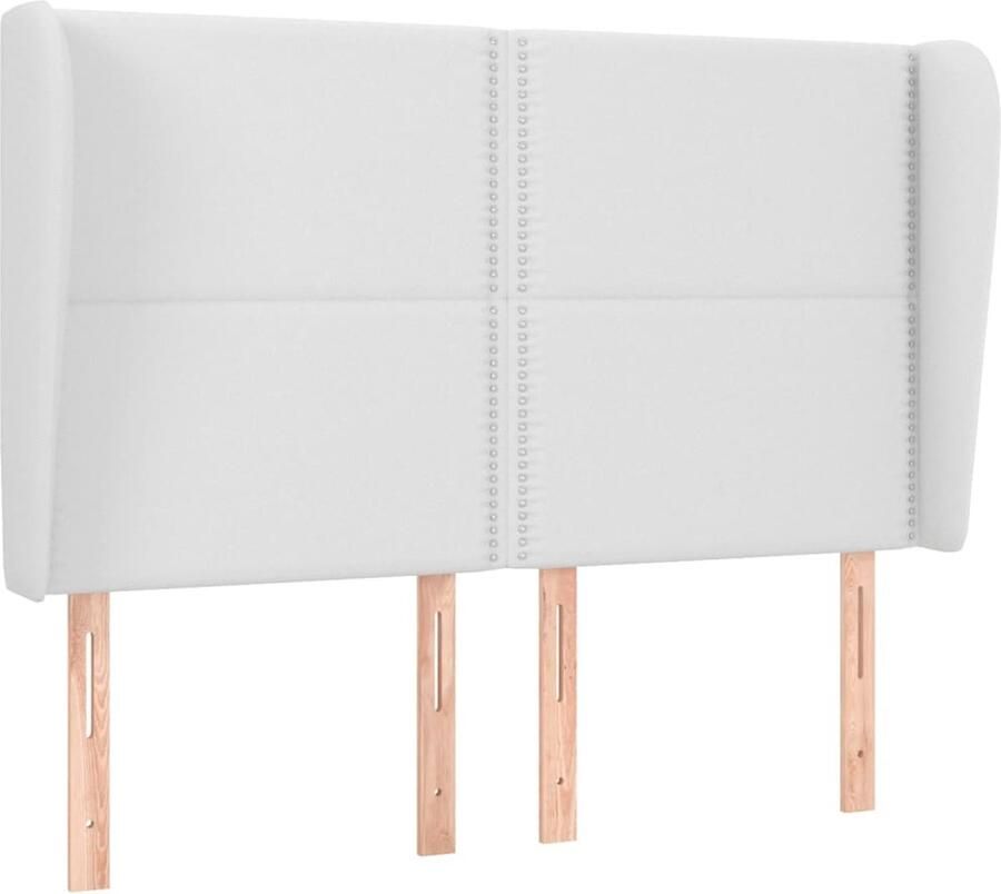 VidaXL Hoofdbord met randen 147x23x118 128 cm kunstleer wit - Foto 2