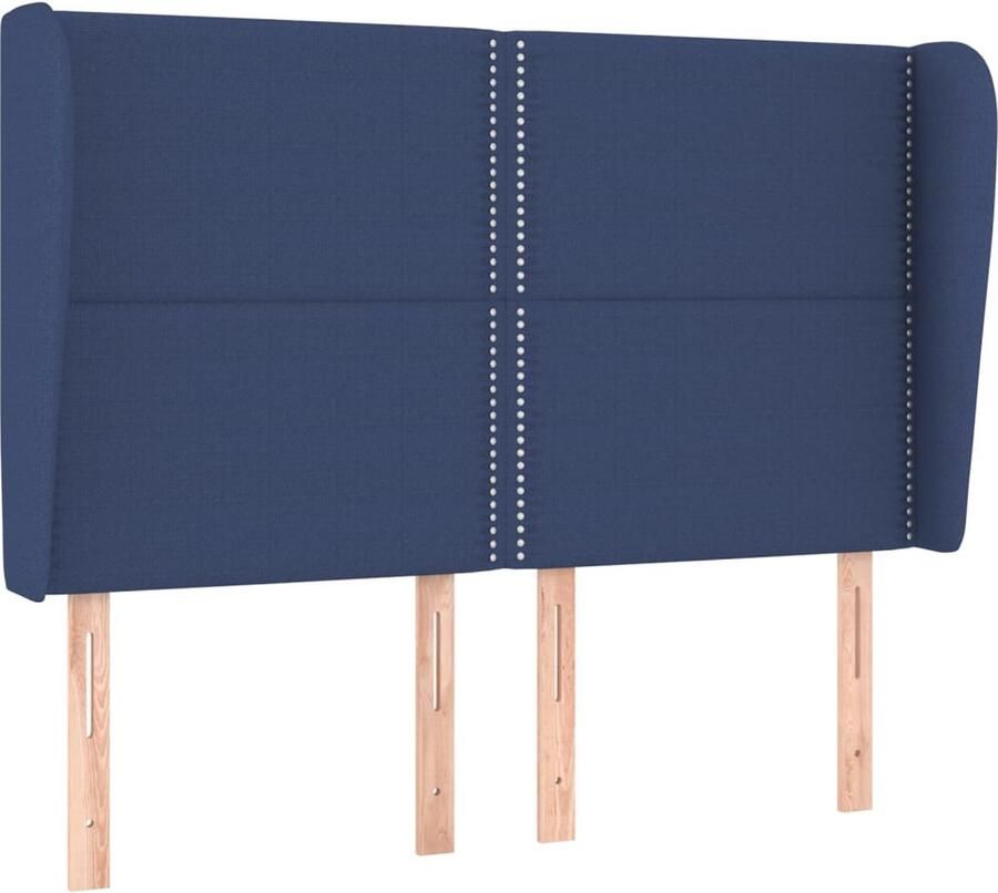 VidaXL Hoofdbord met randen 147x23x118 128 cm stof blauw
