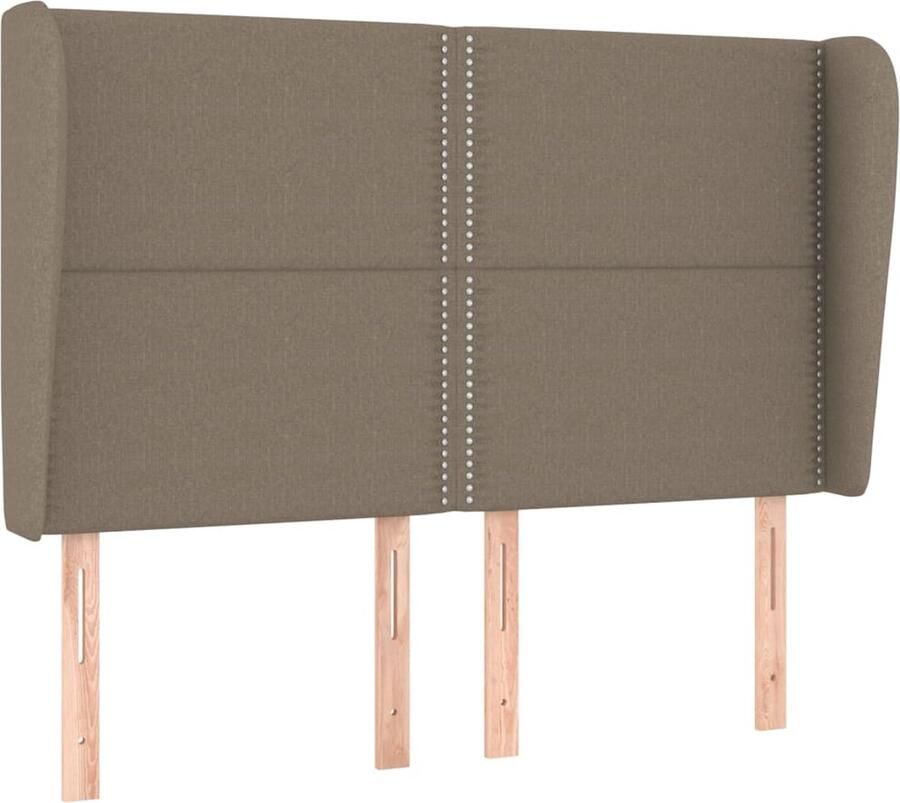 VidaXL Hoofdbord met randen 147x23x118 128 cm stof taupe