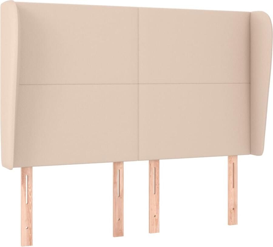 VidaXL Hoofdbord met randen 147x23x118 128cm kunstleer cappuccinokleur - Foto 5