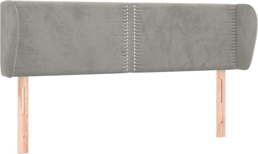 VidaXL Hoofdbord met randen 147x23x78 88 cm fluweel lichtgrijs