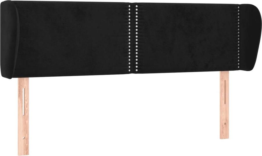 VidaXL Hoofdbord met randen 147x23x78 88 cm fluweel zwart