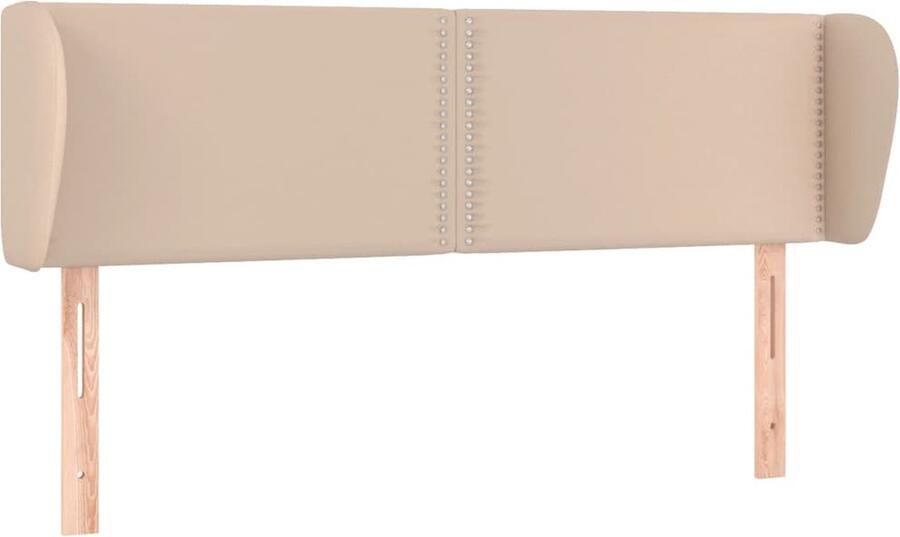 VidaXL Hoofdbord met randen 147x23x78 88 cm kunstleer cappuccinokleur - Foto 2