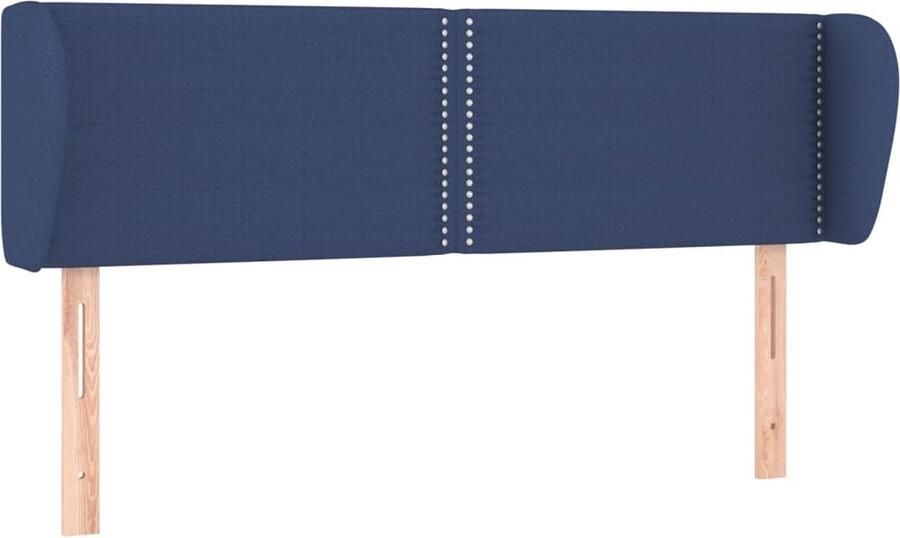VidaXL Hoofdbord met randen 147x23x78 88 cm stof blauw - Foto 3