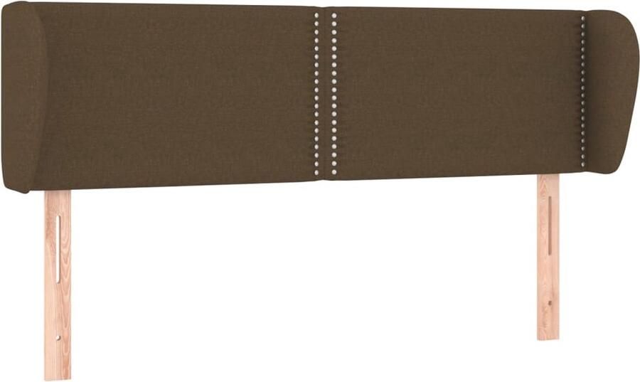 VidaXL Hoofdbord met randen 147x23x78 88 cm stof donkerbruin