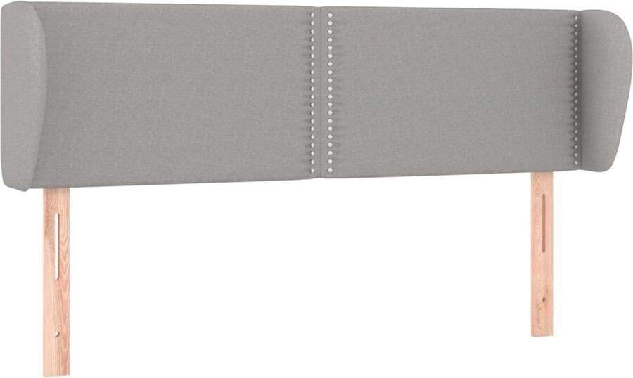 VidaXL Hoofdbord met randen 147x23x78 88 cm stof lichtgrijs - Foto 2