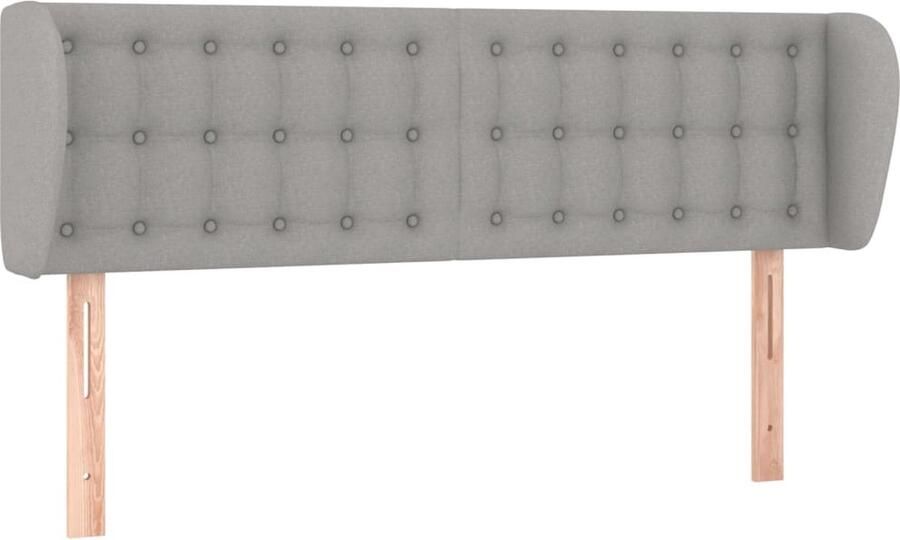 VidaXL Hoofdbord met randen 147x23x78 88 cm stof lichtgrijs - Foto 2