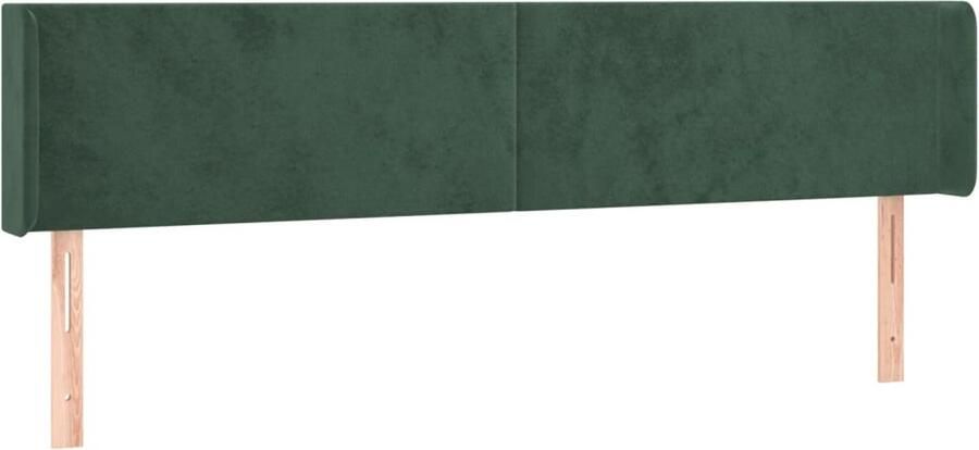 VidaXL Hoofdbord met randen 163x16x78 88 cm fluweel donkergroen - Foto 5