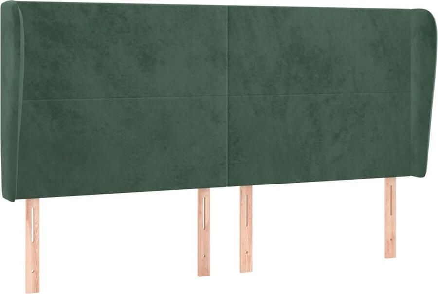 VidaXL Hoofdbord Fluweel Donkergroen 183x128 cm Hoofd Bord Hoofdkussen Beddecoratie Velvet Groen Slaapkamervloerisolator - Foto 2