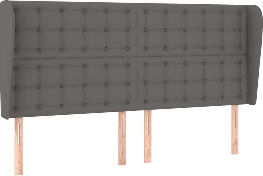 VidaXL Hoofdbord met randen 163x23x118 128 cm kunstleer grijs - Foto 2