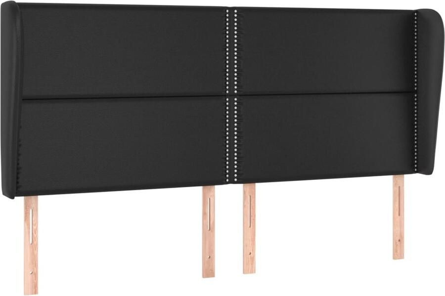 VidaXL Hoofdbord met randen 163x23x118 128 cm kunstleer zwart - Foto 2