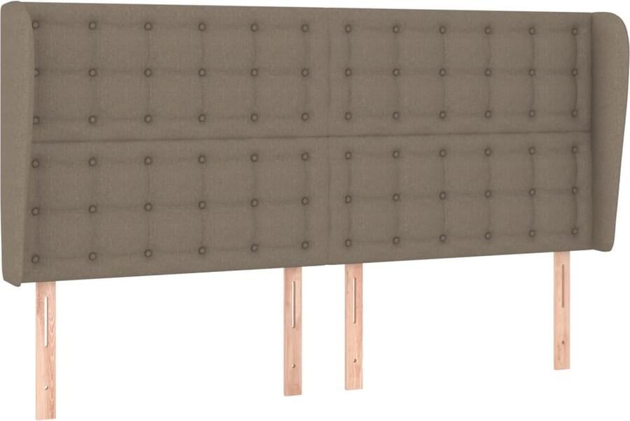 VidaXL Hoofdbord met randen 163x23x118 128 cm stof taupe - Foto 2
