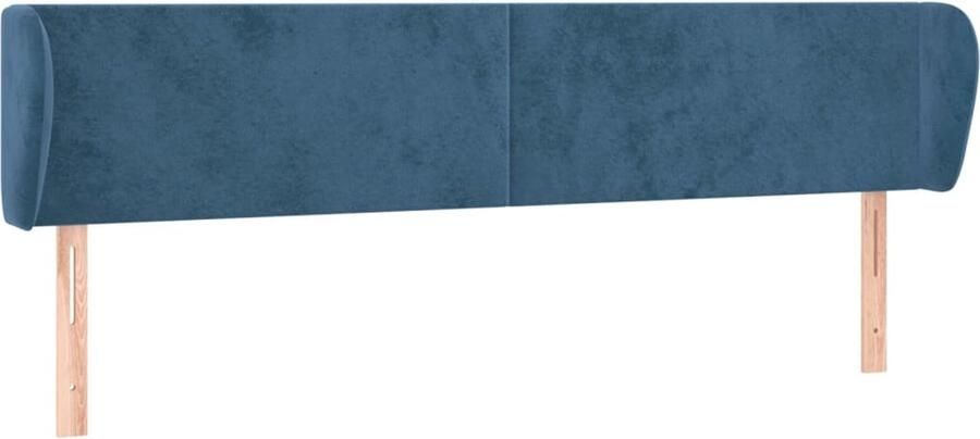 VidaXL Hoofdbord met randen 183x23x78 88 cm fluweel donkerblauw - Foto 2