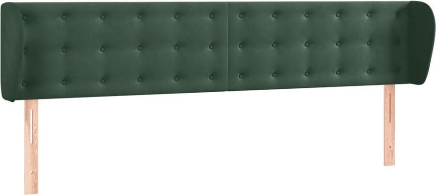 VidaXL Hoofdbord met randen 163x23x78 88 cm fluweel donkergroen - Foto 3