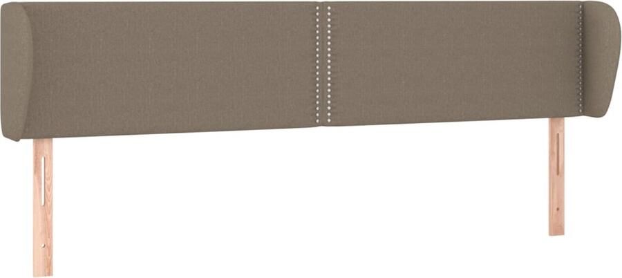 VidaXL Hoofdbord met randen 183x23x78 88 cm stof taupe - Foto 1