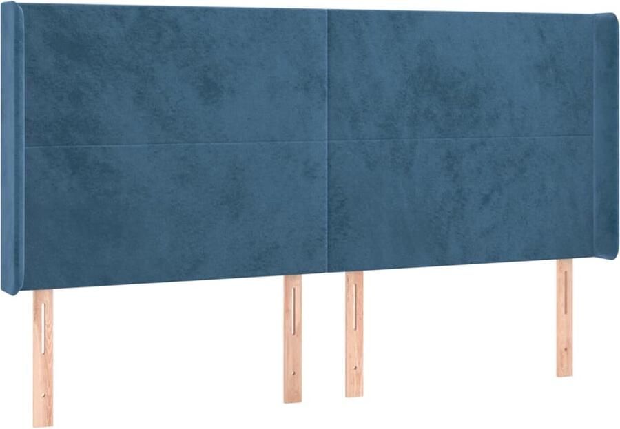 VidaXL Hoofdbord Fluweel Donkerblauw 163x118 cm Hoofd Bord Hoofdbord Klassiek Hoofdbord Velvet Hoofdbord Blauw Hoofdbord Beddecoratie Slaapkamers - Foto 2