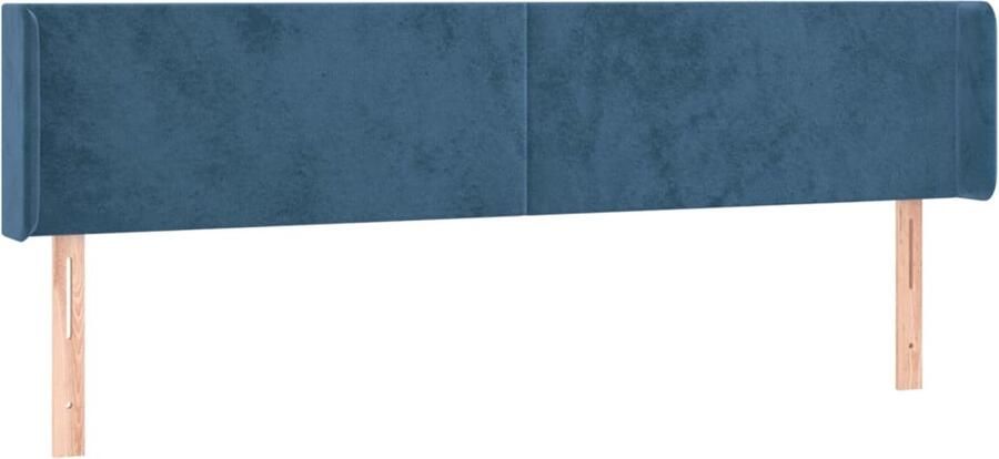 VidaXL Hoofdbord 203x16x78 88 cm Fluweel Donkerblauw Hoofdboard Hoofdkussen Beddecoratie Velvet Blauw Tweepersoonsbed King Size Bed Stapelmatras Boxspring - Foto 2