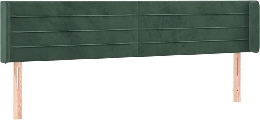 VidaXL Hoofdbord met randen 183x16x78 88 cm fluweel donkergroen - Foto 3