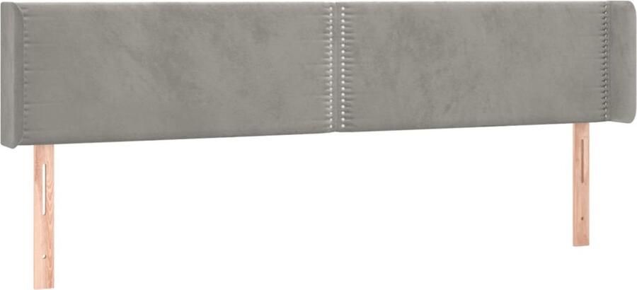 VidaXL Hoofdbord met randen 163x16x78 88 cm fluweel lichtgrijs - Foto 7