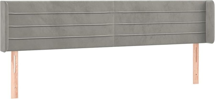 VidaXL Hoofdbord met randen 183x16x78 88 cm fluweel lichtgrijs