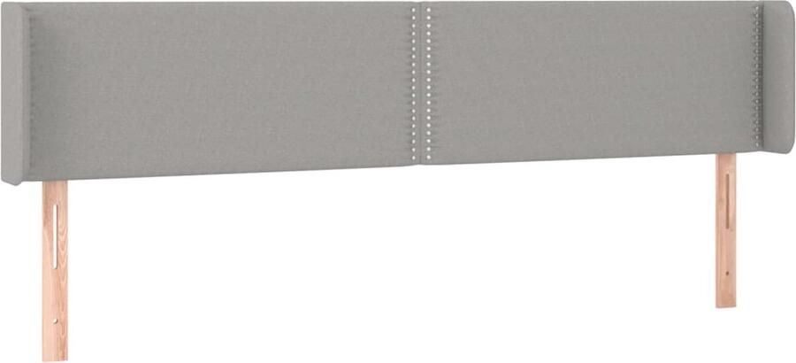 VidaXL Hoofdbord met randen 163x16x78 88 cm stof lichtgrijs - Foto 4