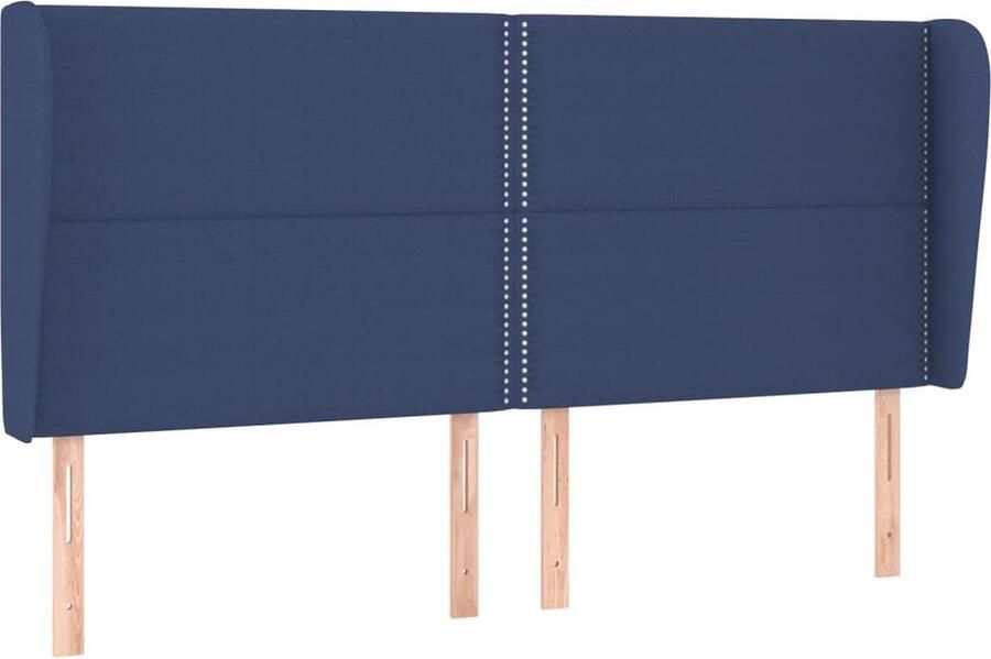 VidaXL Hoofdbord met randen 183x23x118 128 cm stof blauw - Foto 2