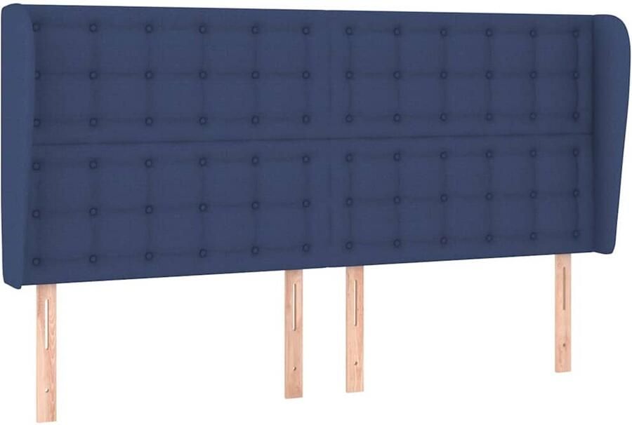 VidaXL Hoofdbord met randen 183x23x118 128 cm stof blauw - Foto 2