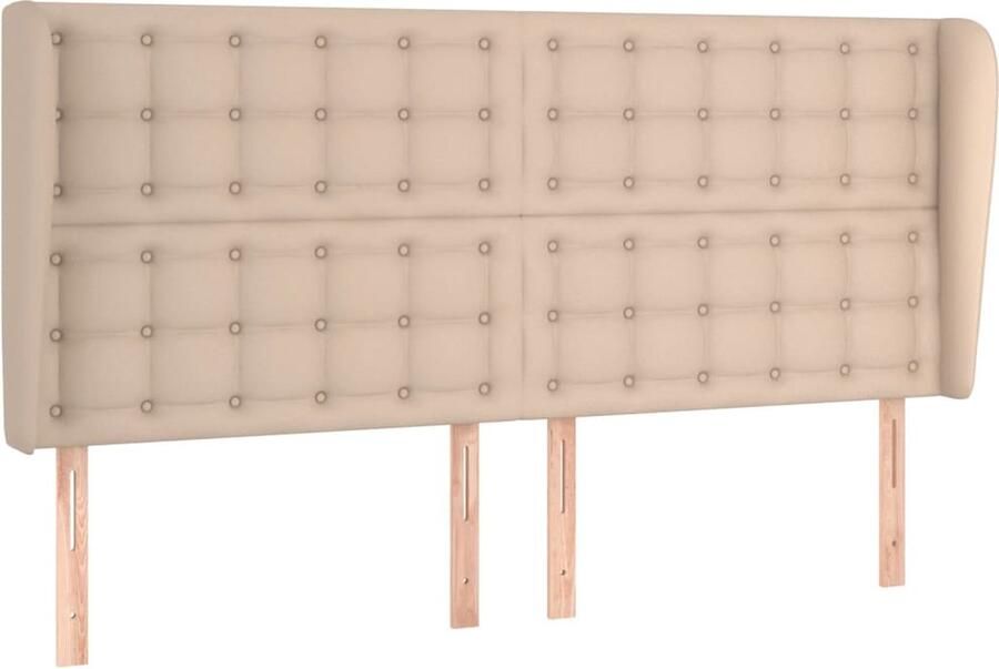 VidaXL Hoofdbord met randen 163x23x118 128cm kunstleer cappuccinokleur