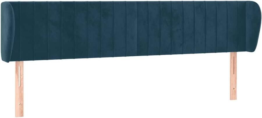 VidaXL Hoofdbord met randen 183x23x78 88 cm fluweel donkerblauw - Foto 3