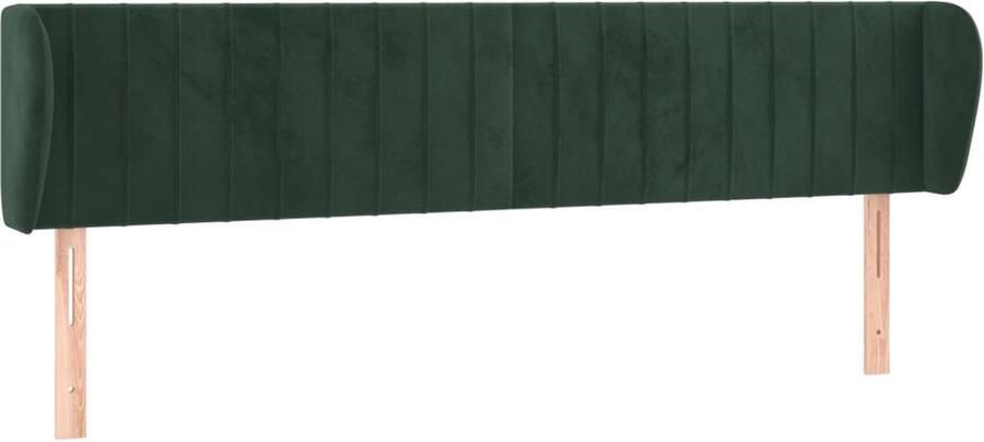 VidaXL Hoofdbord met randen 183x23x78 88 cm fluweel donkergroen - Foto 2