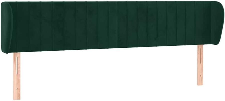 VidaXL Hoofdbord met randen 183x23x78 88 cm fluweel donkergroen - Foto 3