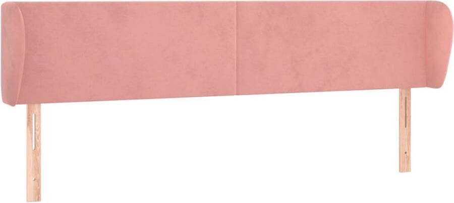 VidaXL Hoofdbord met randen 183x23x78 88 cm fluweel roze