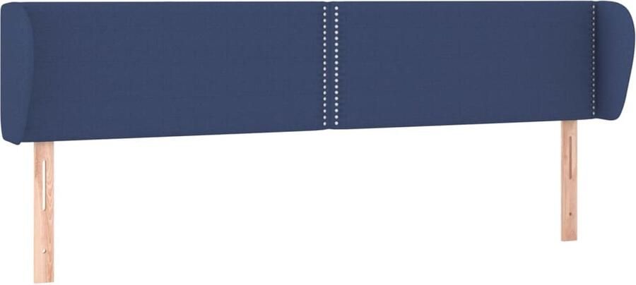 VidaXL Hoofdbord met randen Stof Blauw Klassieke Hoofdbord Bedhoofdbord Hoofdboard Stoffen Hoofdbord Blauww Hoofdbord Beddecoratie Slaapkamers Bedroom Decor - Foto 2