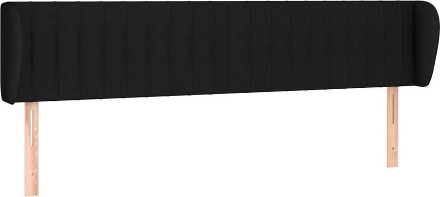 VidaXL Hoofdbord met randen 203x23x78 88 cm stof zwart - Foto 3