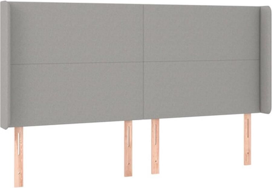 VidaXL Hoofdbord met randen 203x16x118 128 cm stof lichtgrijs