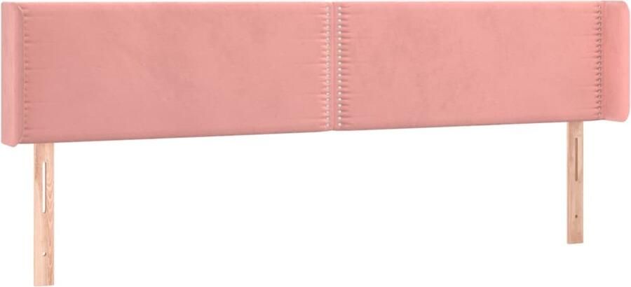 VidaXL Hoofdbord met randen 203x16x78 88 cm fluweel roze