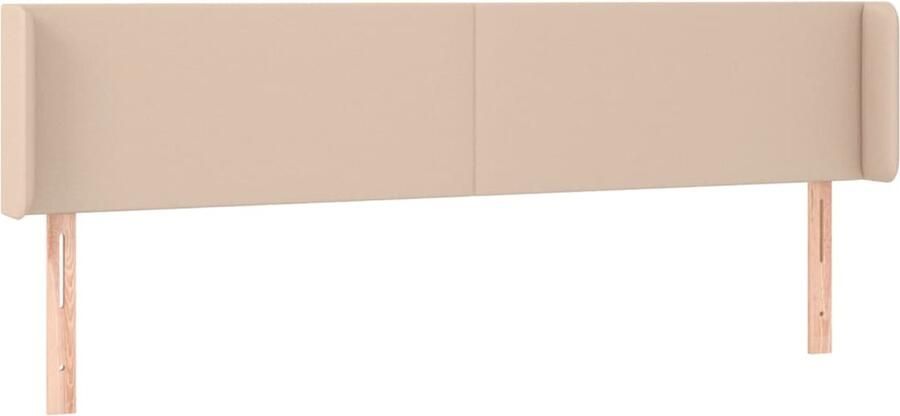 VidaXL Hoofdbord met randen 203x16x78 88 cm kunstleer cappuccinokleur