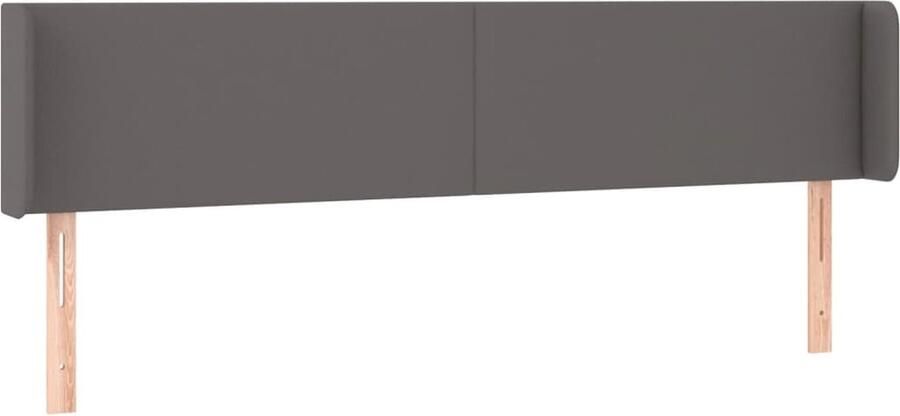 VidaXL Hoofdbord met randen 203x16x78 88 cm kunstleer grijs - Foto 2