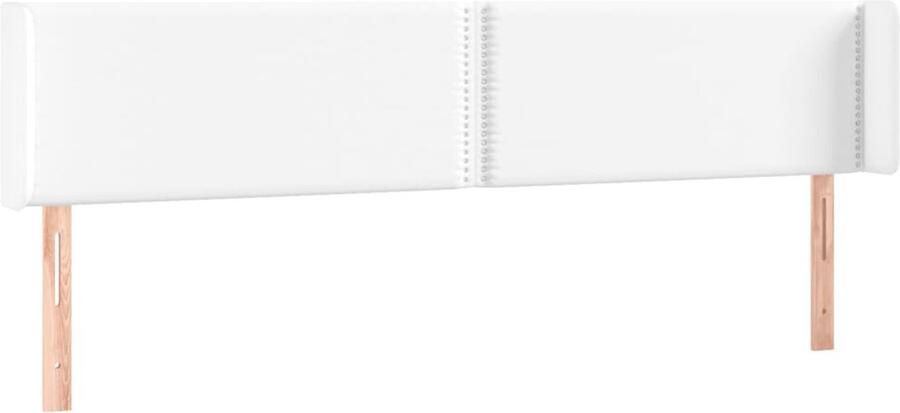 VidaXL Hoofdbord met randen 203x16x78 88 cm kunstleer wit - Foto 3